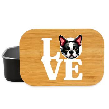 J’ADORE Boston Terrier Chien Amateur de Chiens Drôle - Boîte à goûter - noir - Devant