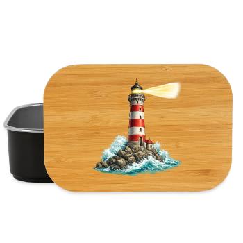 Leuchtturm am Felsenmeer Lichtstrahl - Lunch Box - Schwarz - Vorne