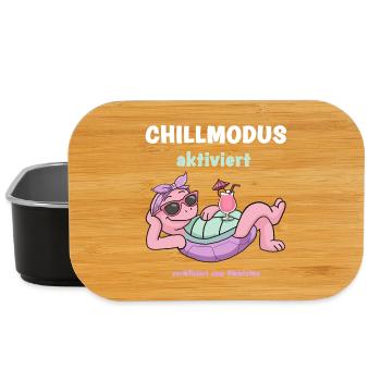 Schildkröte Chillmodus aktiviert: Pinke Lounge - Lunch Box - Schwarz - Vorne