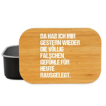 Gefühlschaos, falsche Gefühle für heute rausgelegt - Lunch Box - Schwarz - Vorne