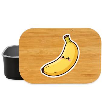 Cadeau de banane Kawaii - Boîte à goûter - noir - Devant