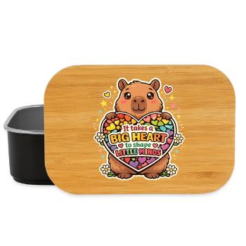 Grand Cœur Petits Esprits - École des enseignants Capybara - Boîte à goûter - noir - Devant
