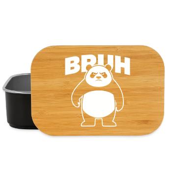 Panda Bruh Saying Angry Bear Funny Sarcasm - Lunch Box - black - Front