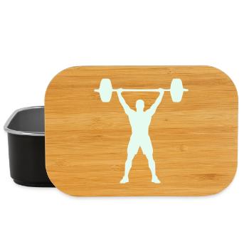Powerful weightlifting silhouette - Lunch Box - black - Front