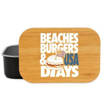 Beaches Burgers USA Days Design - Lunch Box - Schwarz - Vorne