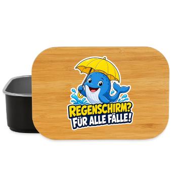 Wal mit Regenschirm für alle Fälle Regen Humor - Lunch Box - Schwarz - Vorne