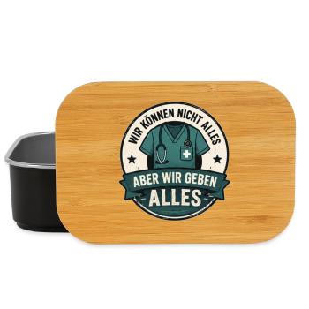 Wir geben alles Mediziner Badge - Lunch Box - Schwarz - Vorne