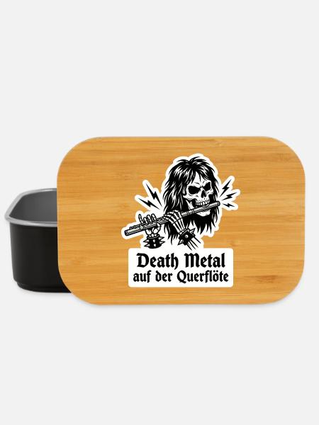 Querflöte Death Metal Totenkopf - Flötist Geschenk - Lunch Box - Schwarz