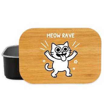 Meow Rave – Party-Katze (für dunkle Shirts) - Lunch Box - Schwarz - Vorne