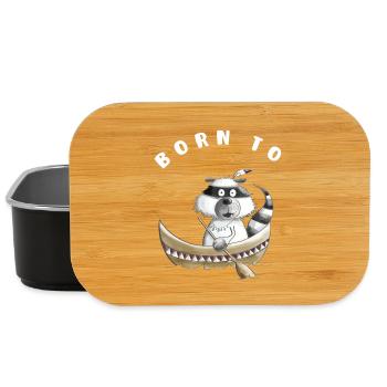 For paddling or rowing Born Raccoon Gift - Lunch Box - black - Front