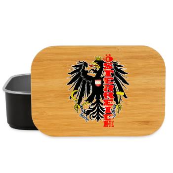Austria coat of arms eagle gift home - Lunch Box - black - Front