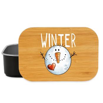 Winter Schneemann - Schneemänner - Schnee - Kälte - Lunch Box - Schwarz - Vorne
