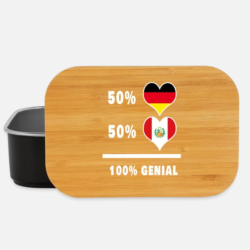Deutschland und Peru Genial / Geschenk - Lunch Box - Schwarz