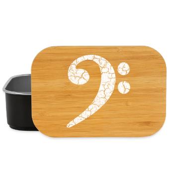Bass clef with a cool grunge effect in a used look - Lunch Box - black - Front