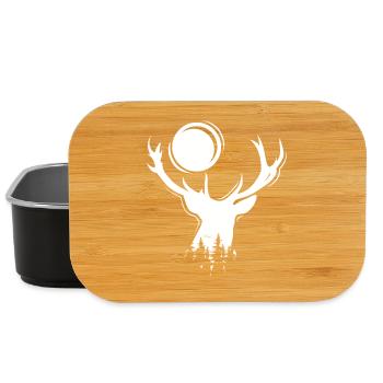 Elch Symbol Mond Hirsch Abend Wald Icon Grafik - Lunch Box - Schwarz - Vorne