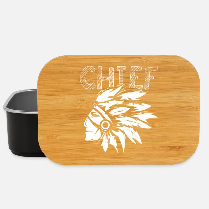chief Häuptling Symbol Federn Indianer Logo icon - Lunch Box - Schwarz