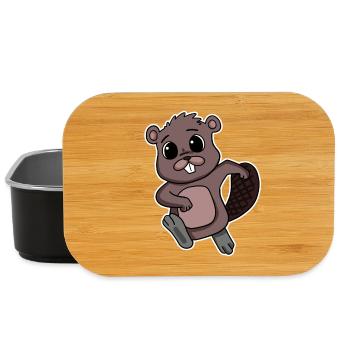 Biber Nagetier Tier Liebe - Lunch Box - Schwarz - Vorne