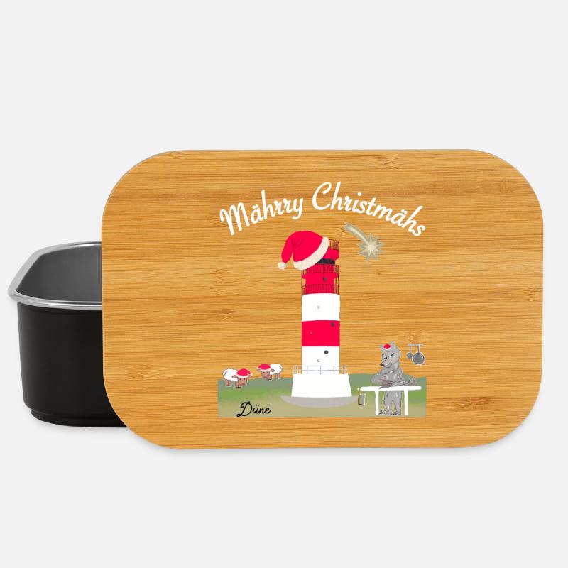 Leuchtturm Düne, Helgoland, Weihnachten - Lunch Box - Schwarz