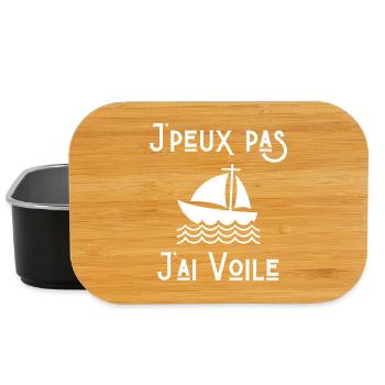 bateau, voilier, fan de voile - Boîte à goûter - noir - Devant
