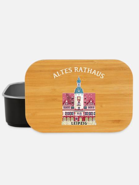Leipzig, kultiges Historisches Rathaus, Sachsen - Lunch Box - Schwarz