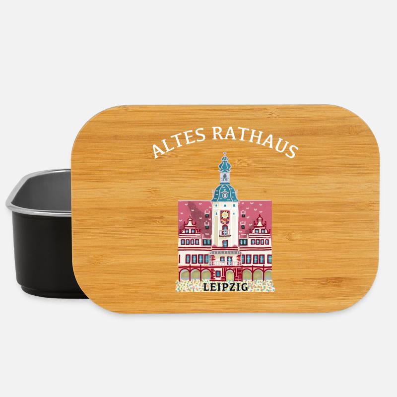Leipzig, kultiges Historisches Rathaus, Sachsen - Lunch Box - Schwarz