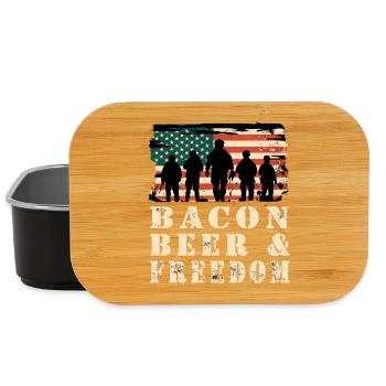 Bacon, Bier und Freiheit - Lunch Box - Schwarz - Vorne