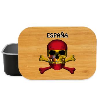 Skull Jolly Roger Pirate Flag Espana R6Z - Lunch Box - black - Front