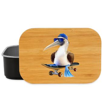 Blue-footed booby skateboard - Lunch Box - black - Front