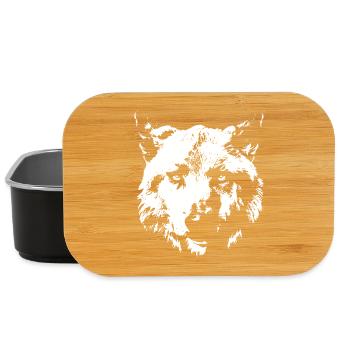 Wolf Hund Portrait Logo Symbol Illustration Icon - Lunch Box - Schwarz - Vorne