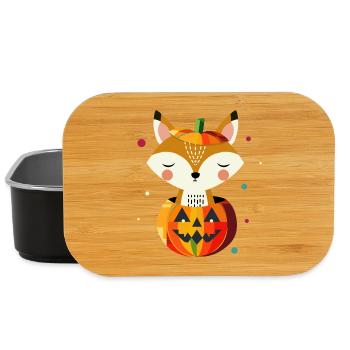 Halloween citrouille et renard pour un joyeux Halloween - Boîte à goûter - noir - Devant