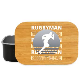 Rugbyman, sportif et dynamique - Boîte à goûter - noir - Devant