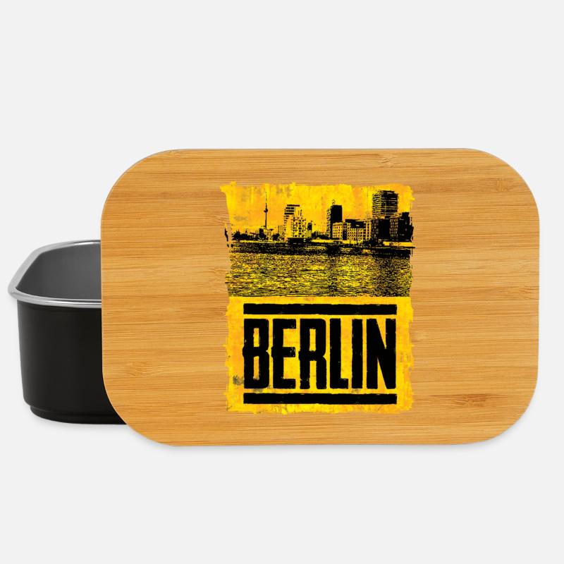 Berliner Skyline im Retro Style - Lunch Box - Schwarz