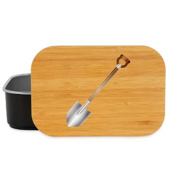 Bêche classique – motif d’outils de jardin et de construction - Boîte à goûter - noir - Devant