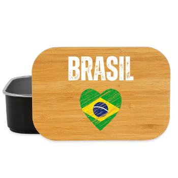 I love Brazil, flag of Brazil - Lunch Box - black - Front