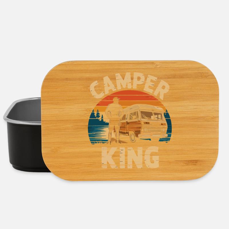 Vintage Camper King Sunset Design - Lunch Box - black