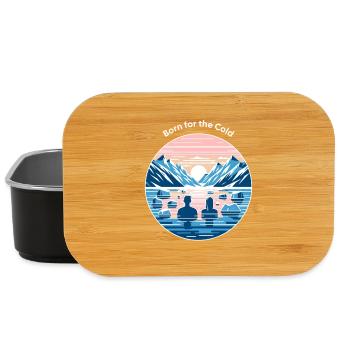 Mann und Frau gehen eisbaden in den Bergen Kälte - Lunch Box - black - Front