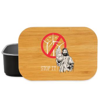 Jesus sagt Stopp zu Windkraft - Lunch Box - Schwarz - Vorne