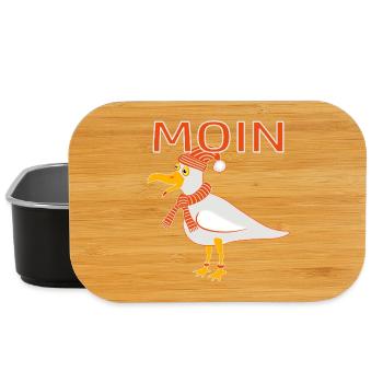 Funny seagull with cap - Lunch Box - black - Front