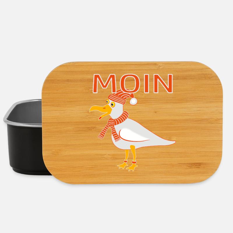 Lustige Möwe mit Mütze - Lunch Box - Schwarz