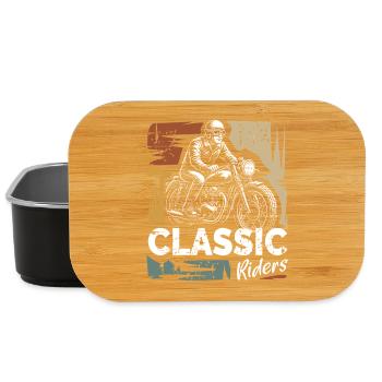 Classic Riders Vintage Motorrad Design - Lunch Box - Schwarz - Vorne