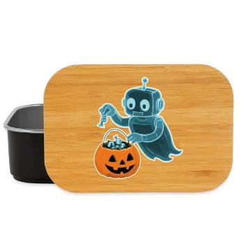 Gespenstischer Minibot mit Kürbiskorb - Lunch Box - Schwarz - Vorne