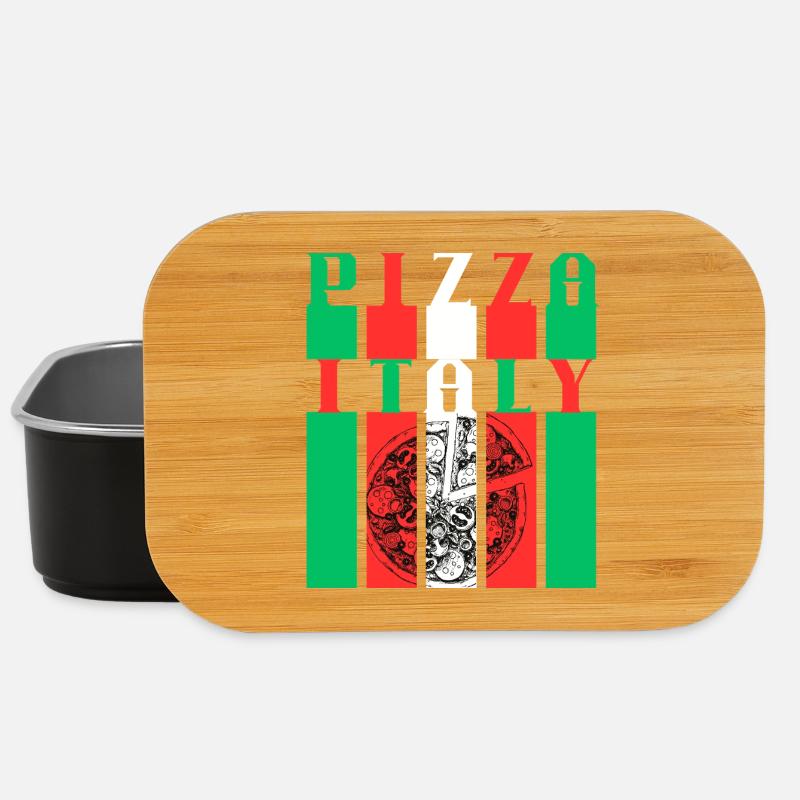 Pizza Italie Style Illustration - Boîte à goûter - noir