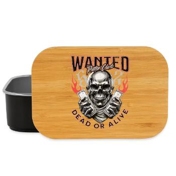 Wanted Biker Skull Dead or Alive Motorrad Chopper - Lunch Box - Schwarz - Vorne