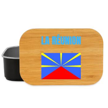 T-Shirt mit Vulkanflagge auf der Insel La Réunion - Lunch Box - Schwarz - Vorne