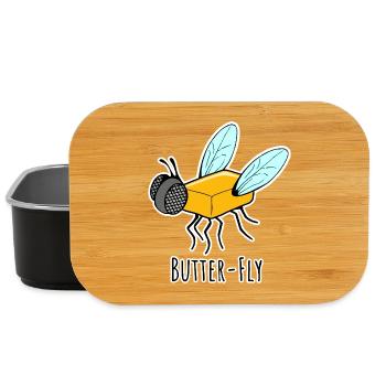Butter Fly - Butter Fly Flat Joke - Lunch Box - black - Front