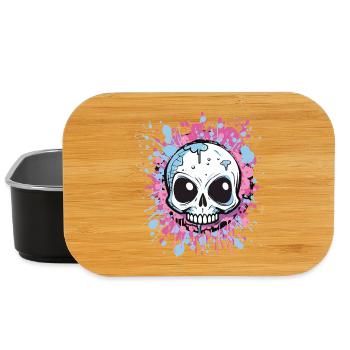 Neon Splatter Skull Art - Lunch Box - black - Front