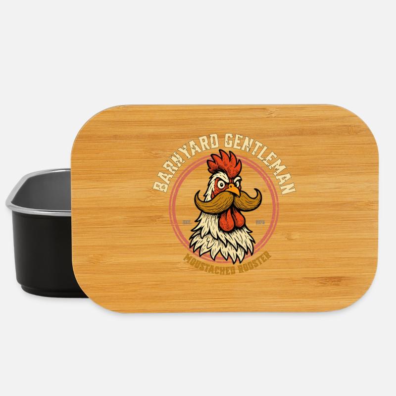 The Mustached Rooster - Lunch Box - Schwarz
