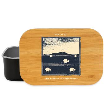 Psalm 23 The Lord Is My Shepherd Hirte Schafe - Lunch Box - Schwarz - Vorne
