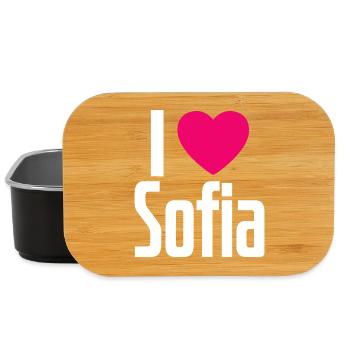 J’aime Sofia Coeur rose J’aime Sofia - Boîte à goûter - noir - Devant
