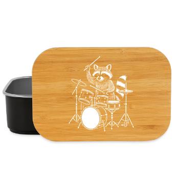 Raccoon Drummer Nightbeat - Lunch Box - black - Front
